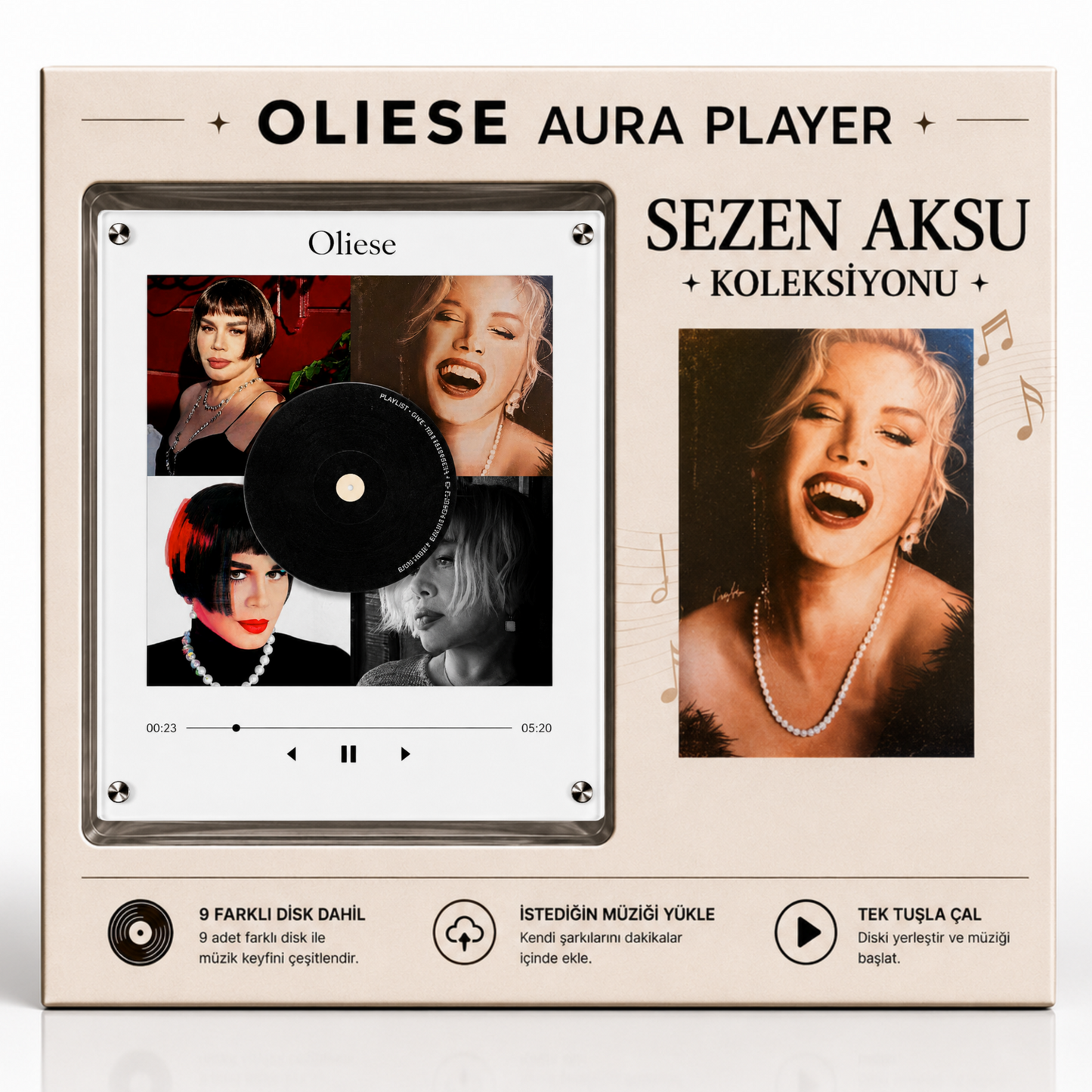 Oliese Aura Player — Manyetik Plaklı Müzik Kutusu