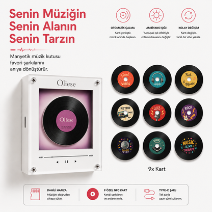 Oliese Aura Player — Manyetik Plaklı Müzik Kutusu